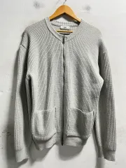 100 L A BSTUDIO ラウンドネック ゴージ ストレッチ ニットジップアップ カーディガン 正規品