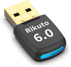 【業界トップクラスBluetooth6.0技術&ドライバー不要】Rikuto Bluetooth アダプタ 6.0 Bluetooth USB bluetooth レシーバー ブルートゥース アダプタ プラグ＆プレイLMP 14.5X 超低遅延 小型 ...
