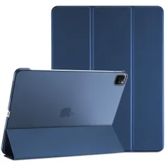 ProCase iPad Pro 12.9 ケース 第6/5/4/3世代に適用（2022 2021 2020 2018） スリム 三つ折り スタンド スマートカバー Pencilのペアリングと充電に対応 - ダークブルー