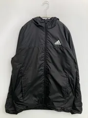 adidas ナイロンジャケット M ブラック 無地 ワンポイント ブランドロゴ フードあり