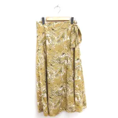 レイカズン Ray cassin ラップスカート 巻きスカート 総柄 ロング 薄手 F カーキ /TT