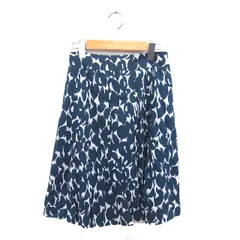 23区 オンワード樫山 フレア スカート ひざ丈 総柄 サイドジップ 薄手 38 グリーン ホワイト 緑 白 /TT