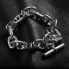 メキシカン アンカーチェーン チェーンブレスレット 重厚感 メンズ 太め ゴツめ 約24cm マンテル S925刻印 シンプル トレンド ヴィンテージ