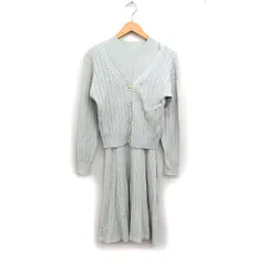 ジルバイジルスチュアート JILL by JILLSTUART アンサンブルニット ワンピース 長袖 ロング ケーブル編み リブ F ライトグレー /FT2