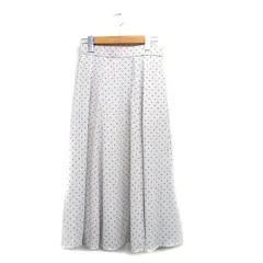 23区 オンワード樫山 フレア スカート ロング 総柄 38 アイボリー 白 /KT10