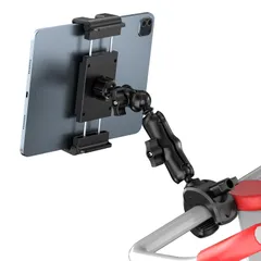 PLDHPRO iPadスタンド タブレットホルダー マイクスタンド/トレッドミル/バイク/ダイナミック自転車/ベビーカー向け スマホホルダー 2段式アーム 広い可動域 iPad Pro 12.9/mini 7.9、Galaxy tab、iPhone ...