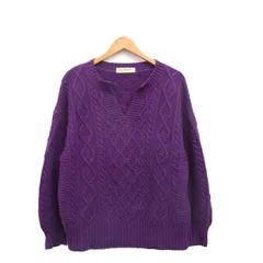 レイビームス Ray Beams ニット セーター 長袖 ケーブル編み パープル 紫 /KT27