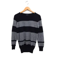 メイソングレイ MAYSON GREY ボーダー ニット セーター 長袖 ウール 2 ブラック 黒 グレー 灰 /FT21