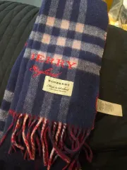 バーバリー カシミア マフラー ネイビー チェック