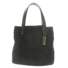コーチ COACH ハンドバッグ ミニ キャンバス ナイロン レザー 革 ロゴプレート 黒 ブラック 8123 /CK16 ■GY05