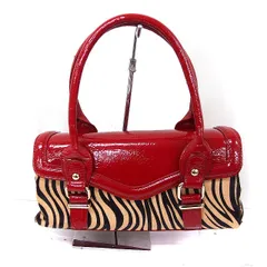 ダイアナ DIANA ハンドバッグ ゼブラ柄 エナメル ダブルハンドル レッド 赤 /FT1