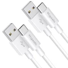 USB C ケーブル【1M/2本セット】タイプc 急速充電ケーブル etguuds USB-A & USB-C iPhone16 / iPhone15/Pro/Pro Max/Plus、Galaxy、iPad Pro などType-c 機種対応 ホワイト