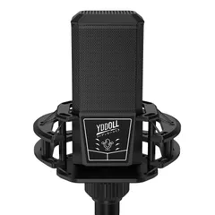 コンデンサーマイク PC用マイク パソコンマイク microphone 全指向性 高感度 35mm大口径 録音 外部スピーカー出力 高密度メッシュ搭載 ノイズ抑制 軽量型 コンパクト テレワーク 会議用 配信用 ゲーム実況 カラオケ対応 耐震支架 2 ...