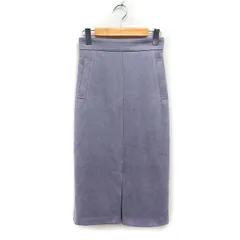 N.Natural Beauty Basic N.ナチュラルビューティーベーシック スエードライク タイトスカート ミモレ丈 無地 M くすみパープル 紫 /FT8