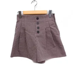 ザラ ZARA チェック ハイウエスト ショート パンツ XS ピンク /FT37