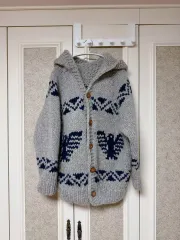 ヘビーウール フーディー カーディガン カウチン