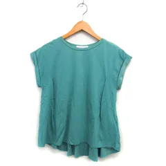 アーバンリサーチ URBAN RESEARCH バックロング ブラウス カットソー ボートネック タック 半袖 F 緑 グリーン /NT1