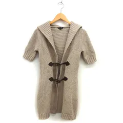 セオリー Theory コーディガン ロング トグル釦 フード ウール混 リブ 五分袖 2 ベージュ /NT28