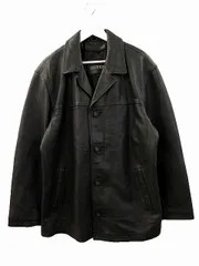 ゲス GUESS レザー カーコート ジャケット ブラック 黒 L