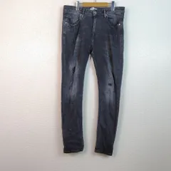 ZARA ザラ デニムパンツ スキニー ブラック ダメージ加工 32サイズ メンズ 古着 ストリート グランジ