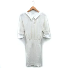 スナイデル SNIDEL ワンピース 重ね着風 七分袖 膝丈 コットン ワンサイズ アイボリー 白 /KT18