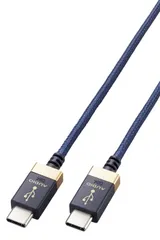 エレコム USB ケーブル オーディオ用 変換 [ タイプC & タイプC ] USB-C 音楽伝送 OTG ハイレゾ音声 ナイロンメッシュ 1m ネイビー 【 DAC アンプ オーディオインターフェイスなどに対応 】 【iPhone 16 シリーズ ...