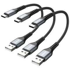 SUNGUY USB Type C ケーブル 0.15M 【3本組】 QC3.0/2.0最大18W急速充電 タイプc ケーブル 15cm 短い type c ケーブル USB2.0データ転送 ナイロン編み 高耐久性 iPhone16 シリーズ/Gal ...