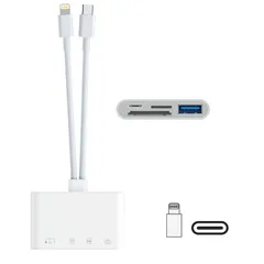 4in1 iPhone SDカードリーダー 【2025新モデル MFi認証品】Lightning/USB C カードカメラリーダー USB/SD/TF変換アダプタ・SDカード・microSDカード・急速充電 | ハイレゾ音質 | データ移行保存 |  ...