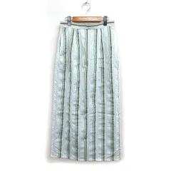 アーバンリサーチ URBAN RESEARCH ストライプ柄 タイトスカート ロング丈 スリット 38 グリーン 緑 /FT29