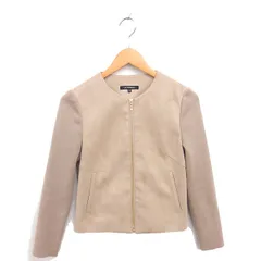 ロートレアモン LAUTREAMONT ブルゾン ジャケット アウター 切り替え ニット フェイクスエード 38 ベージュ 茶 /TT