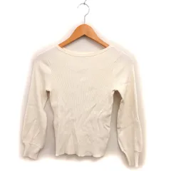 プラステ PLST ボートネック リブ ニット セーター クロップド ハイゲージ 長袖 M オフホワイト /NT35