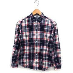 ジムフレックス Gymphlex ネルシャツ フランネルシャツ チェック ボタンダウン ラウンドヘム コットン 綿 長袖 12 紺 ネイビー /NT29