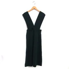 アダムエロペ Adam et Rope' ジャンパースカート フレア マキシ スリット ループボタン サイドジップ 36 ディープグリーン /NT15