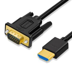 SHULIANCABLE HDMI VGA 변환 케이블, 1080p@60Hz HDMI 남성 to VGA 남성 노트북, PC, 모니터, 프로젝터, HDTV, Xbox 등에 대응 (1M)