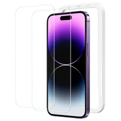 【人気商品】液晶画面保護 強化ガラス ガイド枠付き 保護フィルム 用 Pro 2枚セット 14 iPhone NSP22H517 ガラスフィルム NIMASO