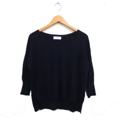 アダムエロペ Adam et Rope' Vネック ニット セーター 7分袖 無地 F ネイビー 紺 /FT29