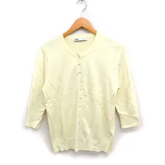 ザラ ZARA ニット カーディガン 7分袖 丸首 無地 XXL ライトイエロー 薄黄 /FT20