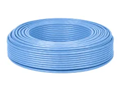 100m LANケーブル cat6 自作用 ランケーブル 企業用 工事用 単線 UTP 専用ピン付 PoE対応 青