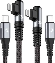 USB C iphone 充電ケーブル L字【2M+2M 2本セット】【USB PD対応 急速充電 】 typec iphoneケーブル 超高耐久 iPhone 14 13 12 11/Plus/pro/Pro Max XR 8 7,AirPods/ ...