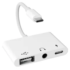 タイプc 変換アダプタ 3IN1 USB Type C to 3.5mm イヤホン変換アダプター 高速伝送 双方向 Type-C OTG変換ケーブルUSB-C 充電 イヤホン 同時 Hi-Fi音質 高速充電 iPhone17/16/15シリーズ/Ma ...