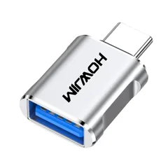 HOWJIM USB 3.2 (メス) to Type-C (オス) 変換アダプタ 10Gbps高速データ転送 急速充電 USB Type-C 変換アダプタ OTG対応 アルミ合金外殻 Phone 17/16/15 Pro Max,Pad Pro,ノ ...