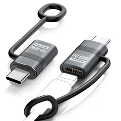 MoKo ライトニングからType C変換用アダプタ 2枚セット 紛失防止シリコンストラップ付き 480Mbpsデータ転送/60W PDチャージ対応 軽量小型 iOS TypeC変換アダプター iPhoneAir/iPhone17/17Pro/16/ ...