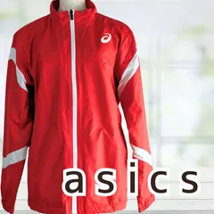 USED asics ウインドブレーカー レッド Ｓサイズ レディース アシックス