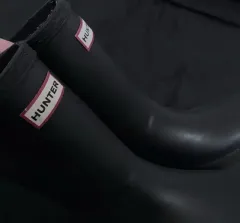 正規品 HUNTER キッズ用 レインブーツ ブラック UK9 - 150size