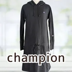 USED Champion スウェットワンピース ブラック Lサイズ レディース チャンピオン