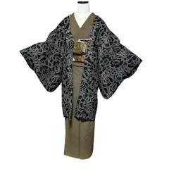 正絹　総絞り　長羽織　希少　黒羽織