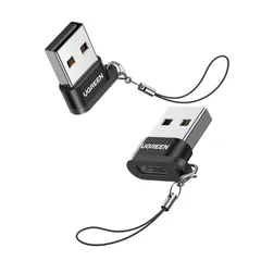 UGREEN タイプC USB 変換アダプタ 2個入り 超小型 Type-C メス to USB-A オス 変換コネクタ 急速充電 高速データ転送 Windows Mac OS両対応 紛失防止ストラップ付き