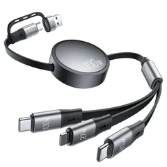 【新登場&100W+27W+10W】3in2 巻き取り充電ケーブル3in2 充電ケーブルタイプc×2 充電けーフル3in2タイプc タイプcUSB-C to USB-C けーフルPD対応1 00 W/5A QC4.0 高速充電 usb T-ype c ...