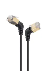 LANケーブル CAT8 0.5m 2本 RJ45 コネクタ 360°回転 L字型 直角 細いケーブル カテゴリー8 高速40Gbps/2000MHz FTP CAT8準拠 イーサネットケーブル 爪折れ防止 シールド サーバー 企業様向け 業務(0. ...