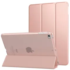 iPad mini 5 ケース MoKo iPad mini 第5/4世代専用保護カバー 半透明シェル オートスリープ機能 三つ折りスタンド 高級PUレザー 裏地マイクロファイバー 軽量 薄型 傷防止 スマートケース RoseGold